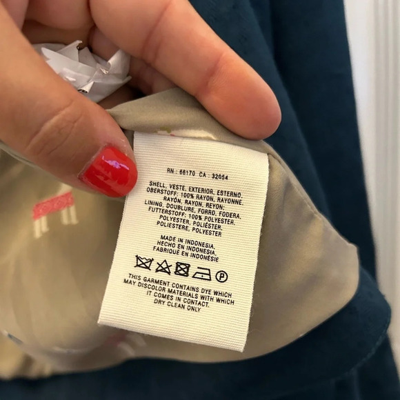 . Anthropologie Cartonniere Deep Teal Textured Open Front Blazer M - Picture 5 of 7